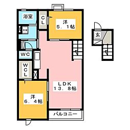 グロリアレジデンス 2LDKの間取図画像