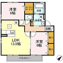 パルプレジオ 2LDKの間取図画像