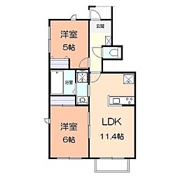 リリークレールII 2LDKの間取図画像