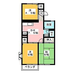 ハイツひまわり 3DKの間取図画像