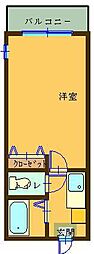パレスコート神川1 1Kの間取図画像