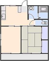 エクセル中川 2DKの間取図画像