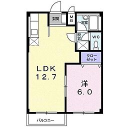 エルディム89 1LDKの間取図画像