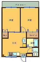 ミレニアム児玉A 2DKの間取図画像