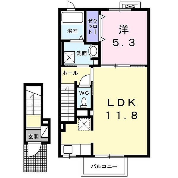 サンパティークIII ｜東京都国分寺市内藤1丁目(賃貸アパート1LDK・2階・43.32㎡)の写真 その4