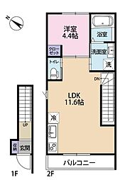 ガーデンプレイス新所沢 1LDKの間取図画像