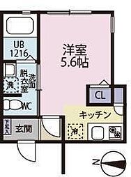 YH山王 ワンルームの間取図画像