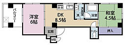 シャトレー松涛 2DKの間取図画像