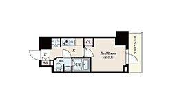 S-RESIDENCE松戸Licht 13階1Kの間取り