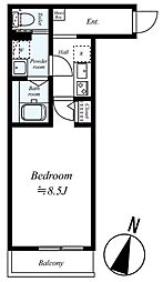 GRADUS元山 203 2階1Kの間取り