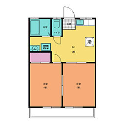 メープル・ハイツ 2DKの間取図画像