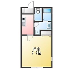 松戸市北松戸2丁目アパート 1Kの間取図画像