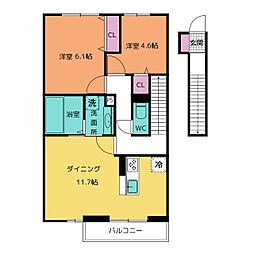 ソレイユ 2LDKの間取図画像