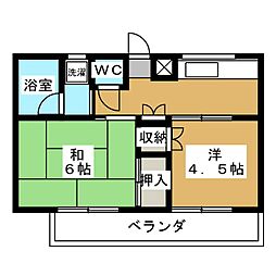 MOハイツ 2Kの間取図画像