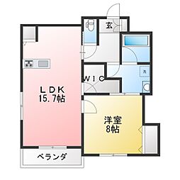 ラ・フェリーチェ 1LDKの間取図画像