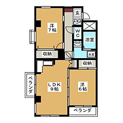 ソフィア 2LDKの間取図画像