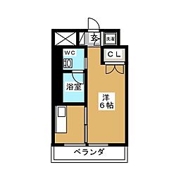 パークフラッツマツド 1Kの間取図画像
