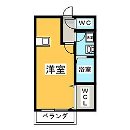 ビヴァーチェ ワンルームの間取図画像