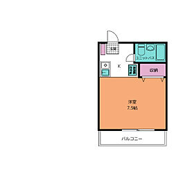ジュネパレスコージーキャビン 1Kの間取図画像