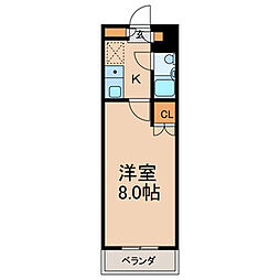 東洋ハイツ相模台 1Kの間取図画像