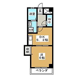 ラフィーヌ・プレミエ 1DKの間取図画像