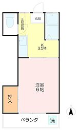 藤ハイツ 1Kの間取図画像