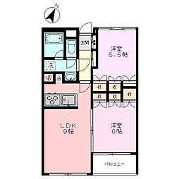 スタジオーネ・オミノ 2LDKの間取図画像