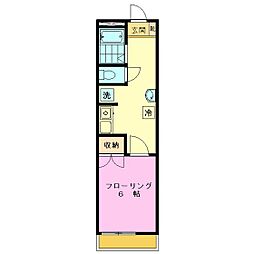 セブンコート 1Kの間取図画像