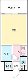エミネンス富紀 ワンルームの間取図画像