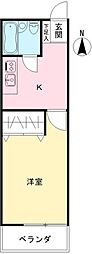 メゾン木原 1Kの間取図画像