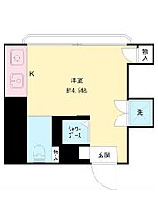 シャトル芦花 ワンルームの間取図画像