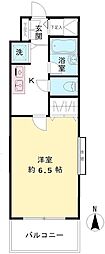 デューク桜上水 1Kの間取図画像