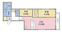 MODIER-FLAT調布国領 2LDKの間取図画像
