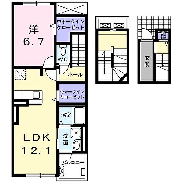 エレガンシア 304｜東京都府中市若松町１丁目(賃貸アパート1LDK・3階・59.21㎡)の写真 その2