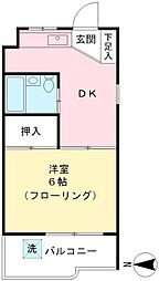 マンションえびす 1DKの間取図画像