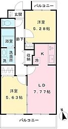 ラムルッカ 2LDKの間取図画像