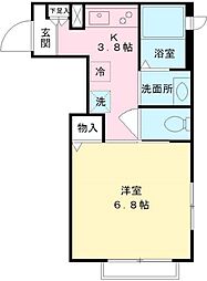 ルミエール 1Kの間取図画像