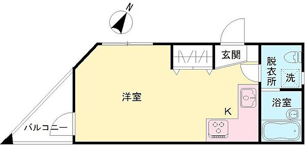 Solid聖蹟桜ヶ丘壱番館 101｜東京都多摩市関戸３丁目(賃貸アパート1R・1階・22.42㎡)の写真 その2