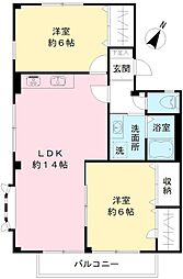 コンフォート・ガーデンA棟 2LDKの間取図画像