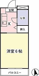 アルペンみの ワンルームの間取図画像