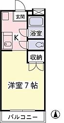 ジョリーメゾンヌベル 1Kの間取図画像