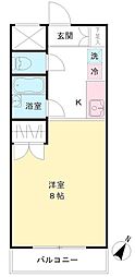 パラティーノ打越 ワンルームの間取図画像