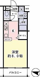 フィシオ橋本 ワンルームの間取図画像