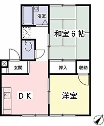 ベルハイム3 2DKの間取図画像