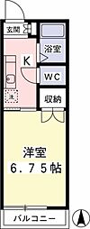 まろんハイツ 1Kの間取図画像