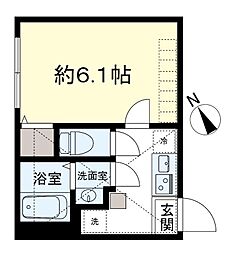 アザーレ・ルクス矢部 1Kの間取図画像