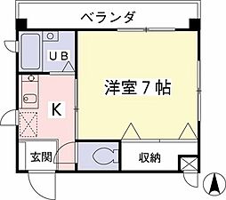 コスモ・ハイツ 1Kの間取図画像
