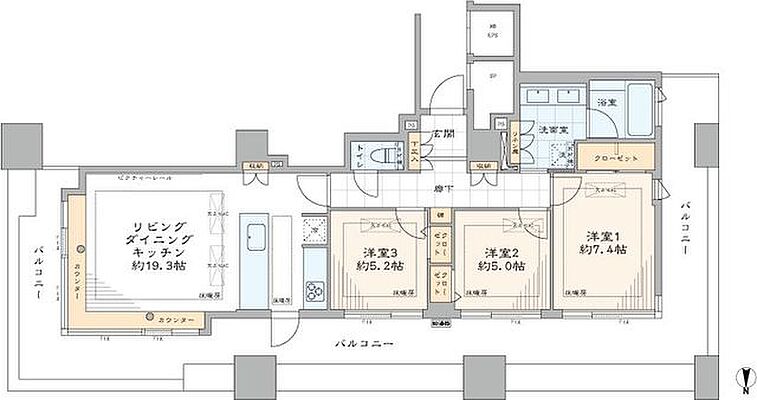 間取り 東京パークタワー 24階/2409