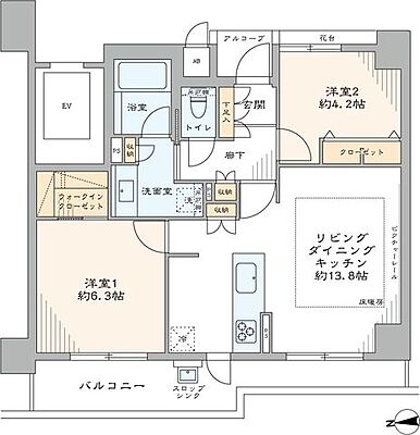 間取り ヴェルビュ大崎百反通り 5階/502