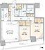間取り：専有面積約81.27m2・2LDK+3WIC・SICの省エネ基準適合住宅です。室内新規リノベーション済みのため快適にお住まいいただけます。晴天時には富士山が望めます。